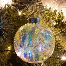 12 paquete de bolas de adorno de plástico transparente rellenables para Navidad, fiestas, bodas, decoración del hogar, decoraciones navideñas, pijamas navideños, regalos navideños, decoración navideña