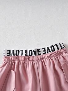 3 Stücke/Set Teenager Mädchen Outfit mit Crop Waffle Strick Top mit Kreuzdetail, einfarbigem Top und schicken Cargo Hosen