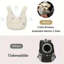 一体式宠物外出背包猫狗背包胸包便携设计时尚旅行宠物包可调节肩带宠物背带轻便狗猫携带包 - 彩色 - 查看 7