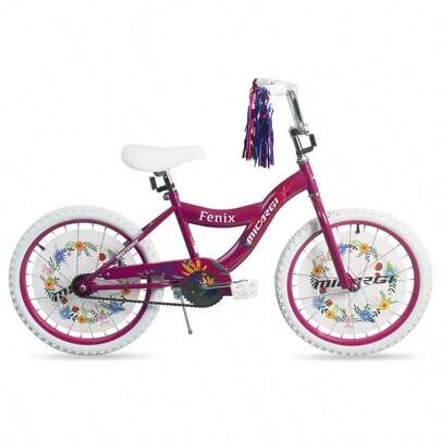 20 Girls BMX Bike - SType, Coaster Brake, Chrome Rims, White Tires, Purple