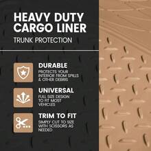 Heavy Duty Rubber Cargo Liner - All - Weather Trunk, Trim - To - Fit Design, SUVs, Trucks - Non - Slip, Waterproof, Durable Cargo Floor Liner - 54x 43.5x 0.25 - Black - 米色 - 查看 2
