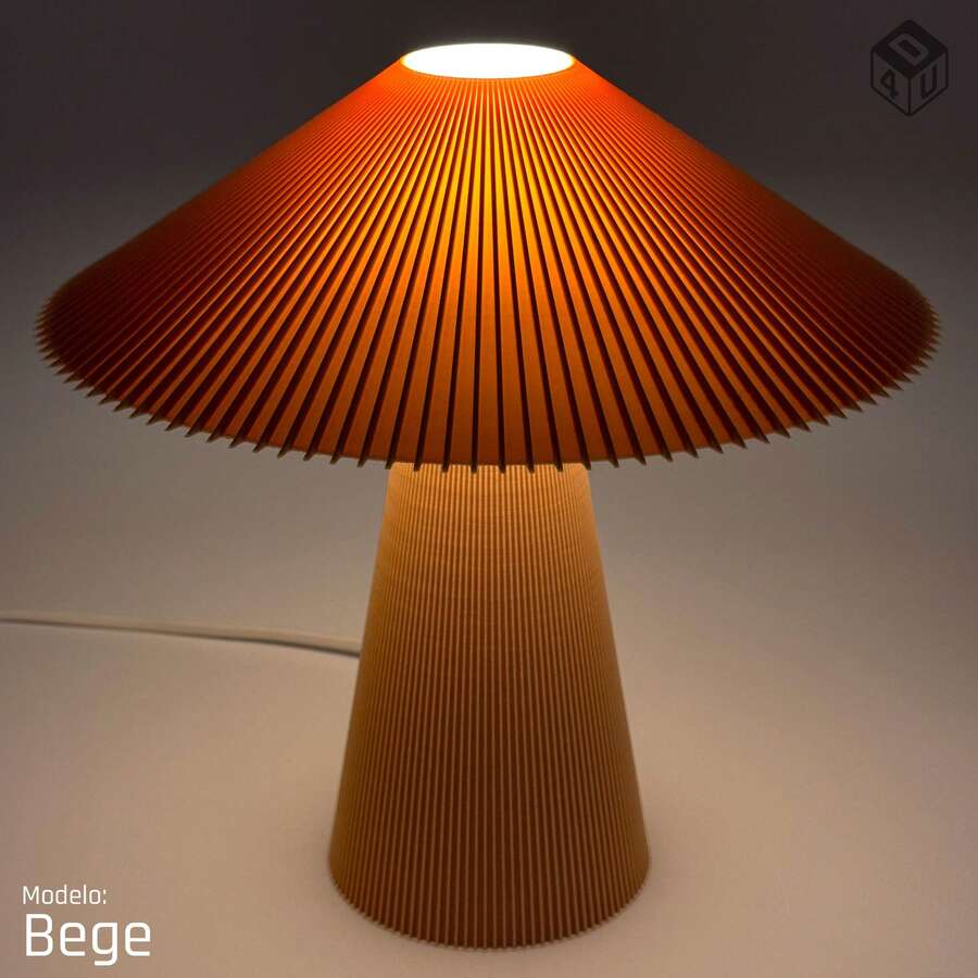 Umbrella Table Lamp Bedside Lamp 110V/220V Bedroom Living Room Office - Màu be - Xem 1