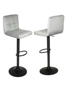 Juego de 2 taburetes de bar para comedor, bar en casa, isla de cocina, silla de bar regulable en altura, capacidad de carga 120 kg