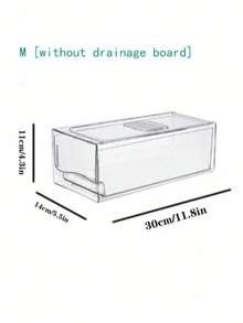 1pc Plastic Transparent Drawer-Style Refrigerator Storage Box With Drainage Tray, Suitable For Refrigerator, Kitchen, Pantry - Clear - View 12