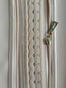 1 件女士按扣拉链束腰带，健身腰部训练器 - 卡其色 - 查看 5