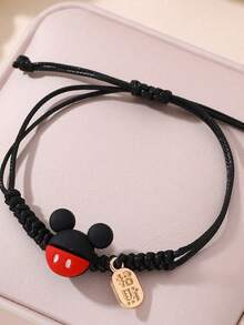 Disney 1 chiếc vòng tay dệt hình chuột Mickey hoạt hình thời trang và dễ thương, kiểu dáng tươi tắn và ngọt ngào, món quà nhỏ dành cho bé gái. - Nhiều màu - Xem 9