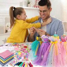 6-12岁女孩缝纫手工套装，DIY娃娃衣服制作，兴趣爱好培养，生日、圣诞节、万圣节的完美礼物 - 缝纫玩具、旅行玩具、课堂减压玩具、迷你玩具、洗澡玩具、文具、减压球 - 彩色 - 查看 10