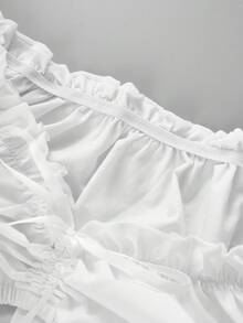 ii 女士慕尼黑啤酒节 Dirndl 衬衫巴伐利亚传统短袖 V 领 Dirndl 衬衫 - 白色 - 查看 3