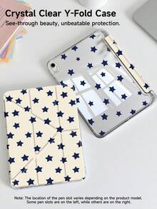 Ốp bảo vệ hai mặt bằng silicon họa tiết ngôi sao xanh dương, mặt kính acrylic trong suốt, tương thích với iPad thế hệ thứ 10 10.2/Mini 6/Mini 7/9.7 inch, Galaxy Tab A9 Plus 3+Y và máy tính bảng gập. Góc được gia cố, tự động bật/tắt màn hình, khe cắm bút cảm ứng tích hợp, chân đế đa góc. Quà tặng hàng ngày, quà sinh nhật mùa xuân. - Nhiều màu - Xem 5