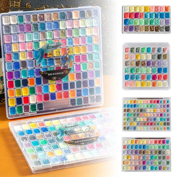 Solid Watercolor Pigment Set, Washable, Portable, Beginner Level, Professional Level, Student, Drawing, Hand Account, Birthday Gift, Artistic Creation