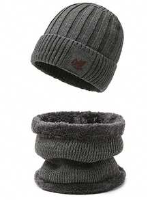 3pcs Set: Knitted Thickened Beanie Hat, Scarf, And Gloves, Unisex Fashion Outdoor Cycling Versatile Accessories Autumn Decor