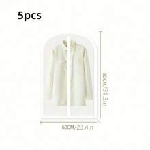 1-5 piezas Funda protectora transparente y gruesa de PEVA lavable, Funda para traje/chaqueta, Bolsa colgante antipolvo, Funda para vestido de novia, Bolsa colgante de almacenamiento para armario - Multicolor - Ver 12