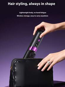 New USB Rechargeable Straightening Comb, Wireless Portable Hair Straightener Brush, Negative Ion Hair Care, 2-In-1 Hair Straightener And Curler