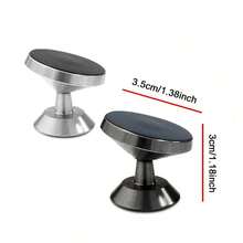 2pcs/Set Alloy Magnetic Car Phone Holder, Universal Dashboard Phone Mount, 360° Rotatable, Compatible With Samsung Etc. Options: Black & Silver / Black 1pc / Silver 1pc - Magnetic Bracket - View 5