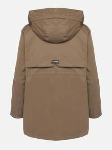 Jaqueta Parka com Capuz e Bolsos com Cordão na Cintura