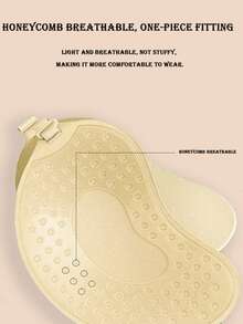 2 pares de sujetadores invisibles con forma de mango - Copas de sujetador push-up de silicona sin tirantes para vestidos sin espalda, almohadillas adhesivas transpirables y reutilizables para levantar el busto, amigables con la piel para mujeres