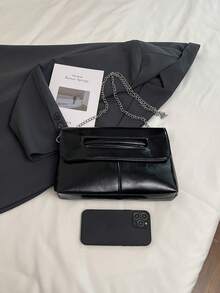 2025 New Luxury Charming Refined Elegant Retro Women's Handbag, Large Capacity Minimalist Party Evening Shoulder Crossbody Clutch - Black - View 5