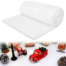 Snow Blanket, 3*8 FT Thick Xmas Fake Snow Blanket, Artificial Christmas Blanket For Christmas Village Display, Christmas Decorations, Fluffy Christmas Tree Base Cover, Winter Wonderland Decorations Home Decor Room Decor Christmas Decorations Home Christmas Gifts Christmas Decor - White - View 2