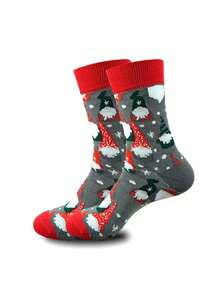 1/10 Pairs Women's Assorted Christmas & Holiday Themed Mid-Calf Socks, Autumn/Winter