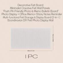 1pc Vertical Grid Felt Decorative Bulletin Board, No-Drill Office Memo Board, Self-Adhesive Pin-Compatible Photo Display Board, Detachable Fabric Notice Board Task Bar For Home Office Classroom, Modern Fabric Frame Wall-Mounted Felt Board Photo Wall Background Board, Women's Memo Bulletin Board Photo DIY Handmade Board - Multicolor - View 8
