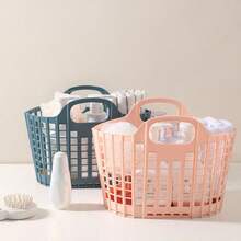 1 Stück faltbarer Schmutzwäsche-Korb, tragbarer Kunststoff-Badezimmer-Korb, Wäschekorb, Schmutzwäsche-Eimer, Aufbewahrungskorb für Snacks, Spielzeug, Kleidung