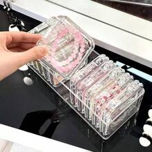 24+2 Clear Acrylic Jewelry Boxes, Crystal Storage Boxes, Crystal Bracelet Transparent Desktop Storage Boxes, Portable Jewelry Boxes, 2 Long Box (9*3.5*2.4 Inches) And 24 Small Boxes (3.4*3.4*0.6 Inches), Portable Dust-Proof And Moisture-Proof Storage Boxes, Ideal For Home Use, For Beads, Jewelry, And Crafts - Organization Solutions - 無色 - 查看 3