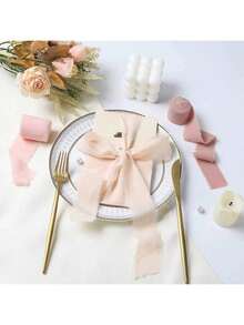 1 Roll 5m Chiffon Ribbon For Wedding Bouquet Floral Arrangement, Gift Wrapping, Bowknot Decoration Diy Gift Wrapping, Back To School Valentine Day - multicolor - View 6