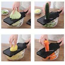Vegetable Shredder Fruit Salad  Cabbage  Potato Slicer Cucumber Slicer American Multifunctional Shredding - 黑色 - 查看 4