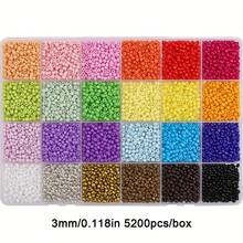 5200pcs 3mm Seed Beads Kit, Mix Colors Glass Seed Beads Kit For Jewelry Making, DIY Round Bead Craft Gift Bracelet Necklace, Enhance Friendship