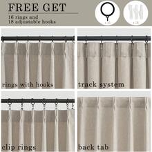 6 Panels Natural Pinch Pleated Semi-Shading Curtains Textured Linen Blended Window Curtains For Living Room Bedroom Pinch Pleat Drapes With Hooks - Lanh - Xem 6