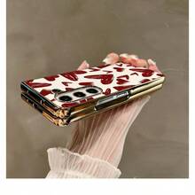 Luxury PU Leather Case, Leather Texture Feel Graphic Hearts Print Foldable Mobile Phone Case Compatible With Sam Galaxy Z FLIP FLOP 3 4 5 6 Gold Plated PC Cellphone Protective Shell Design For MOTO RAZR 40 50 60 ULTRA - Trái tim 7 - Xem 5