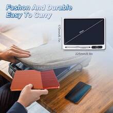 tablet de escritura LCD de 10 pulgadas con cubierta protectora de poliuretano, cuaderno de escritura electrónica, tablero de dibujo borrable para adultos en casa, oficina o trabajo (café) - Marrón - Ver 2