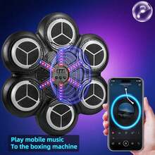 Music Boxing Machine - Interactive Punching Trainer With Boxing Gloves, Large-Sized Wall-Mounted Electronic Boxing Target For Kids, Wireless Punching Pad With LED Lights, Fun Training Equipment For Kids, Ideal Gift For Halloween, Easter And Birthdays