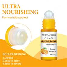MEET ACROSS Peach Smell 7ml Cuticle Oil Nail Care Nutrition Nails Repair Hand Cuticle Manicure, Revitalizer Oil Prevent Agnail Nail Polish Nourish Skin Treatment Nail Strengthening Care Nails Art