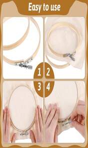 3pcs Embroidery Hoop 4_5_6 Inch Circle Cross Stitch Hoop And Bamboo Frame Round Adjustable Embroidery Hoops Set For Cross Stitch Ornament And Art Craft Sewing