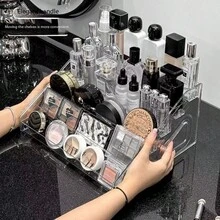 7-Tier Acrylic Stepped Display Rack, Transparent Multi-Layer Makeup Organizer Shelf For Blind Box, Cosmetics Storage,Makeup Bag,Travel Essential - Multicolor - View 10