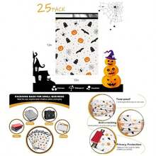 Halloween Poly Mailer 10x13 Inch 25 Pcs, Waterproof And Tear - Resistant Bags Clothing, Cute Mailing Envelopes With Self - Seal, Halloween Printed Packaging Bags
