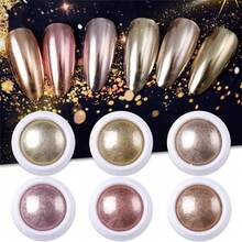 Aimall Chrome Nail Powder Set: 6 Colors Metallic Gold Chrome Nail Powder Mirror Effect Holographic Chameleon Pigment Chrome Powder For Gel Nails Manicure Nail Glitter Dust For Nail Art Decorations - 06 - View 8