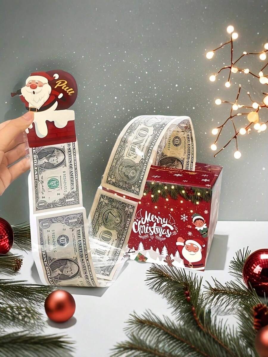 圣诞现金礼盒 - 为朋友、女朋友、妻子、姐妹准备的趣味惊喜现金盒 | 完美的节日派对配件，适合圣诞节