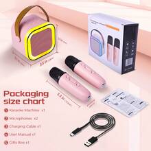 CyberDyer Maszyna do karaoke ze zmianą głosu, przenośny głośnik Bluetooth z dwoma bezprzewodowymi mikrofonami, kolorowe światła, idealny na imprezy plenerowe, domowe, w podróż, prezent dla dzieci i dorosłych w każdym wieku