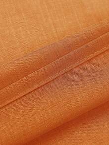 1 件白色雪纺薄纱窗帘，设计用于过滤光线同时保持透明，适用于卧室、办公室、厨房、客厅、书房和家居装饰。﻿ - 橘色 - 查看 6