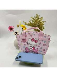 Sanrio 1Pc Sanrio Shoulder Bag Kawaii Hello Kitty Kuromi Cinnamoroll Melody Kerokero Keroppi Crossbody Bag Kitty Cat Anime Character Purse Handbag Decorate Accessories