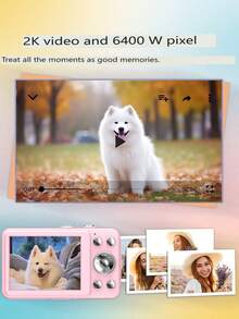 W&O 2025 New 1080P FHD Digital Camera With 32GB Card, Compact Small Cheap Cameras, Rechargeable Photography Camera, 48MP Auto Focus Camera, Puzzle Game,Very Suitable For Entry-Level Novice Photography And Video Recording Enthusiasts. Budget-Friendly Holiday Gift (Thanksgiving, Christmas, Halloween) - Hồng - Xem 4