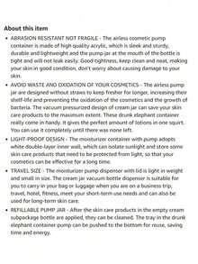 زجاجات مضخة هوائية بنمط الوردي القوس والقلب، حاويات مضخة هوائية للكريم، حاوية مرطب بمضخة، حاويات مستحضرات تجميل فارغة من الأكريليك مع مضخة، حاويات قابلة لإعادة التعبئة بحجم السفر مع غطاء لمرطبات سميكة، كريمات العناية بالبشرة، شفافة، منظم مستحضرات التجميل