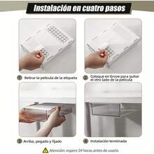 2 Paquetes Deslice El cajón debajo del escritorio 21cmx24cm, Organizador de Cajones Autoadhesivo para Debajo del Escritorio, Cajón Debajo del Escritorio, Cajón Debajo de la Mesa para - Adhesivo - Ver 2