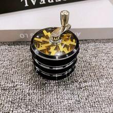 2.5英寸金属闪光手柄草药研磨器金属磨粉器手动粉碎机4层研钵铝合金杵烟草草研磨器香烟雪茄工具吸烟配件礼品 - 2.5inch - 查看 5