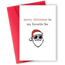 1 张送给女朋友的搞笑圣诞贺卡，送给她的幽默圣诞贺卡，粗俗的圣诞礼物，带信封的圣诞快乐贺卡