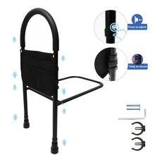 Bed Rails For Elderly Adults Bed Cane- Bed Assist Rail Medical Bed Support Bar Mobility Assistant With Free Storage Bag And Fixing Strap, Bedside Fall Prevention Rail For Seniors,Medical Bed Safety Rail, Bed Assist For Pregnant Women - All Black Bedside Rails - View 3