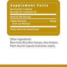 Premier Research Labs UltraPollen - Bee Pollen Supplement, Rye Pollen Extract, Prostate Health, Bee Pollen Extract From Rye Flower With Amino Acids, Supplement For Men &Amp; Women- 45 Vegetarian Capsules - 白色的 - 查看 6