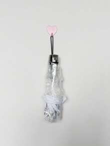 1/6pcs Elegant Transparent Bridal Wedding Umbrella - Waterproof Bride Shower Gift And Bachelorette Party Photo Prop, Suitable For Outdoor Ceremony, Rainy Day Backup Umbrella And Bridesmaid Gift - Vintage Style Parasol